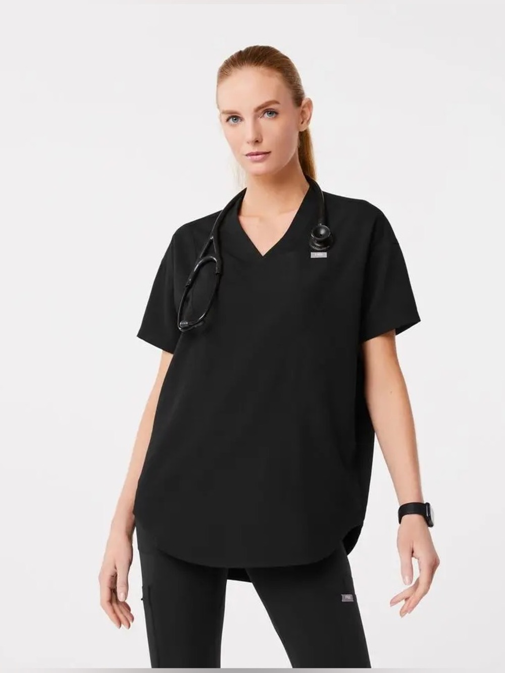 Figs Halle V-Neck Tunic Scrub Top